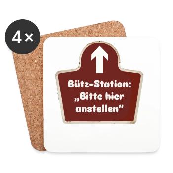Bütz-Station Carnival Costume Replacement Kölle Alaaf - Coasters (set of 4) - white - Front