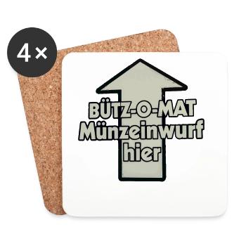 Remplacement de costumes du Carnaval de Bütz-O-Mat Kölle Alaaf - Dessous de verre (lot de 4) - blanc - Devant