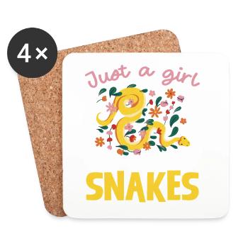Une seule fille aime les serpents - Dessous de verre (lot de 4) - blanc - Devant
