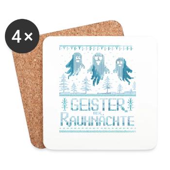  Geister Der Rauhnächte Winterlicher Geisterspaß - Untersetzer (4er-Set) - Weiß - Vorne