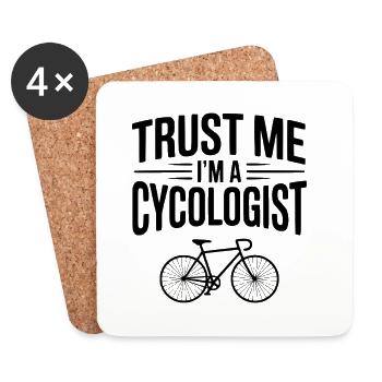 Trust Me I'm a Cycologist - Coasters (set of 4) - white - Front