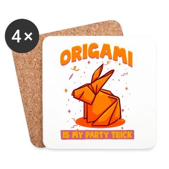 L’origami est mon tour de fête - Dessous de verre (lot de 4) - blanc - Devant