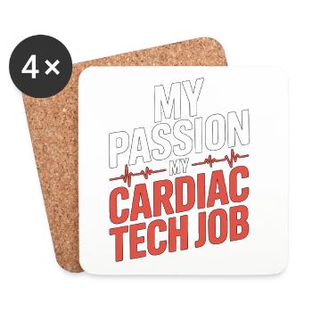 Cardiac Tech My Passion My Cardiac Sonography - Untersetzer (4er-Set) - Weiß - Vorne