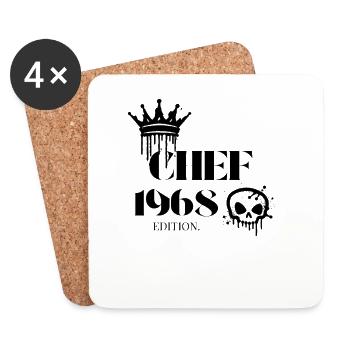 Édition Chef 1968 57 Déclaration d’anniversaire - Dessous de verre (lot de 4) - blanc - Devant