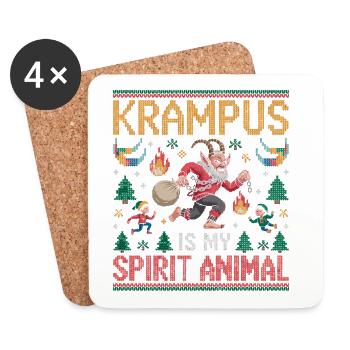 Krampus ist mein Geisttier - Untersetzer (4er-Set) - Weiß - Vorne