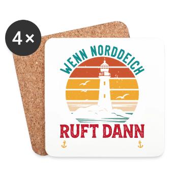 NORTH SEA HOLIDAY WHEN NORDDEICH CALLS I HAVE TO GO - Coasters (set of 4) - white - Front