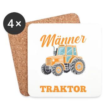 Tractor Farmer Farmer Tractor Driver Tractor - Coasters (set of 4) - white - Front