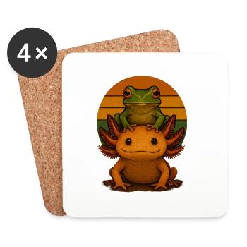 Axolotl Frog - Coasters (set of 4) - white - Front