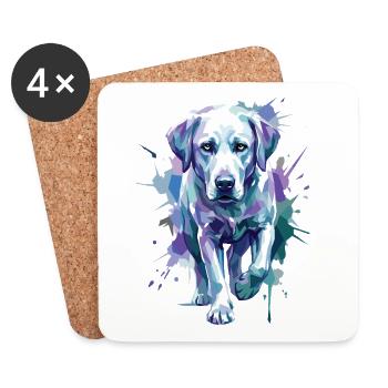 Labrador – Timeless elegance - Coasters (set of 4) - white - Front