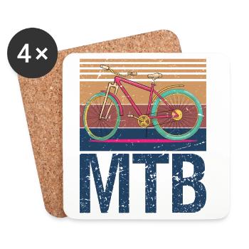 Mountain Biking - Untersetzer (4er-Set) - Weiß - Vorne