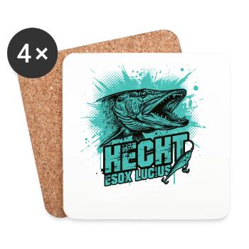 Pike – Esox Lucius : Le Chasseur - Dessous de verre (lot de 4) - blanc - Devant