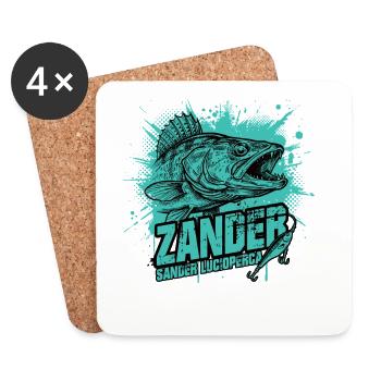 Zander Angler: The predator hunter - Coasters (set of 4) - white - Front