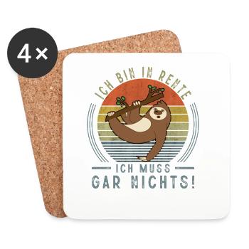 Rentner Ruhestand Geschenkidee - Untersetzer (4er-Set) - Weiß - Vorne