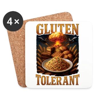 Gluten Glutenunverträglichkeit Witz Geschenk - Untersetzer (4er-Set) - Weiß - Vorne