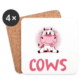 Une seule fille aime les vaches - Dessous de verre (lot de 4) - blanc - Devant