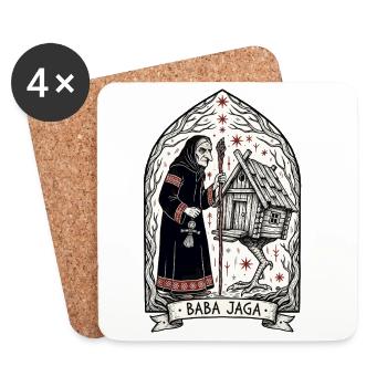 Baba Yaga Dunkle Slawische Hexenkunst - Untersetzer (4er-Set) - Weiß - Vorne