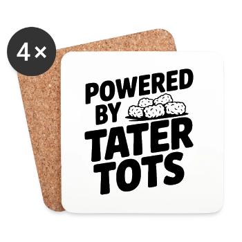 Angetrieben von Tater Tots - Untersetzer (4er-Set) - Weiß - Vorne