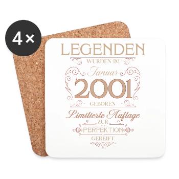 25th Birthday Legend January Vintage 2001 - Coasters (set of 4) - white - Front