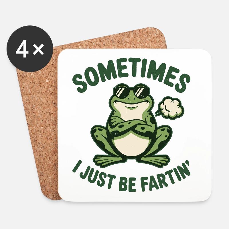 Manchmal ich einfach einen komischen Vintage-Frosch - Untersetzer (4er-Set) - Weiß