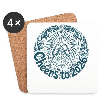 Santé à la fête des feux d’artifice 2026 - Dessous de verre (lot de 4) - blanc - Devant