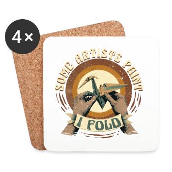 Origami Some Artists Paint I Fold - Coasters (set of 4) - white - Front