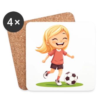 Smiling soccer player - Coasters (set of 4) - white - Front