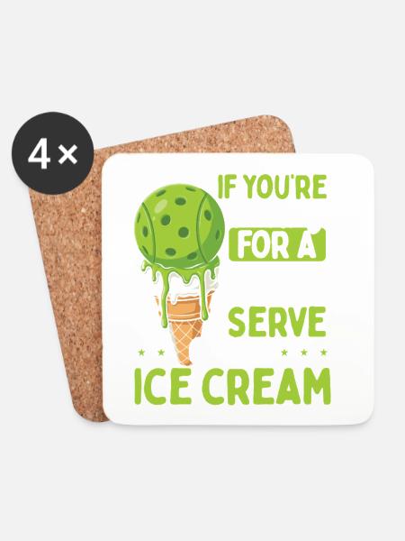 Soft-Eis-Wortspiel-Tee - Untersetzer (4er-Set) - Weiß
