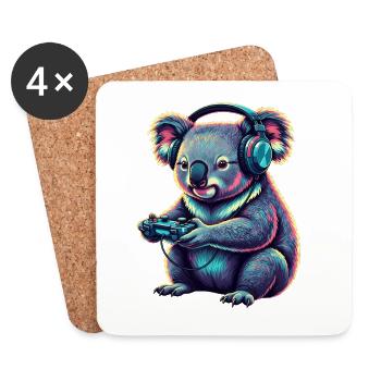 Koala Gaming Animal Video Games Funny Koala - Coasters (set of 4) - white - Front