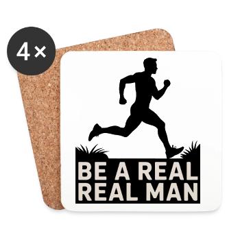 Real Man Run: Bold Drive - Untersetzer (4er-Set) - Weiß - Vorne