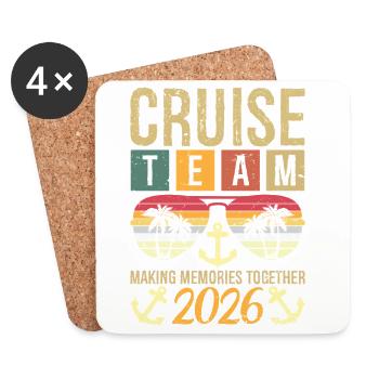 L’équipe de croisière 2026 Créer des souvenirs ensemble - Dessous de verre (lot de 4) - blanc - Devant