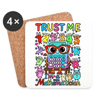 number day Trust Me I'm a Mathematician - Coasters (set of 4) - white - Front