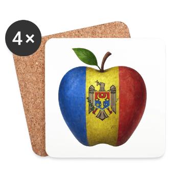 Moldavie - Dessous de verre (lot de 4) - blanc - Devant