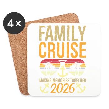 Family Cruise 2026 Making Memories Together  - Untersetzer (4er-Set) - Weiß - Vorne