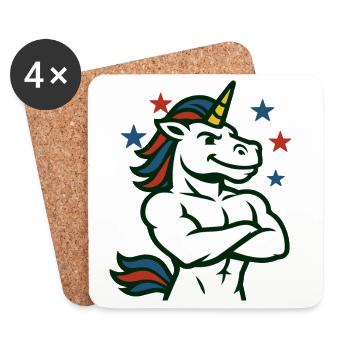 Confident Unicorn Illustration - Coasters (set of 4) - white - Front