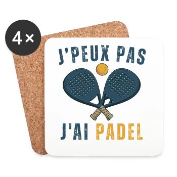 I can't I have padel - Coasters (set of 4) - white - Front