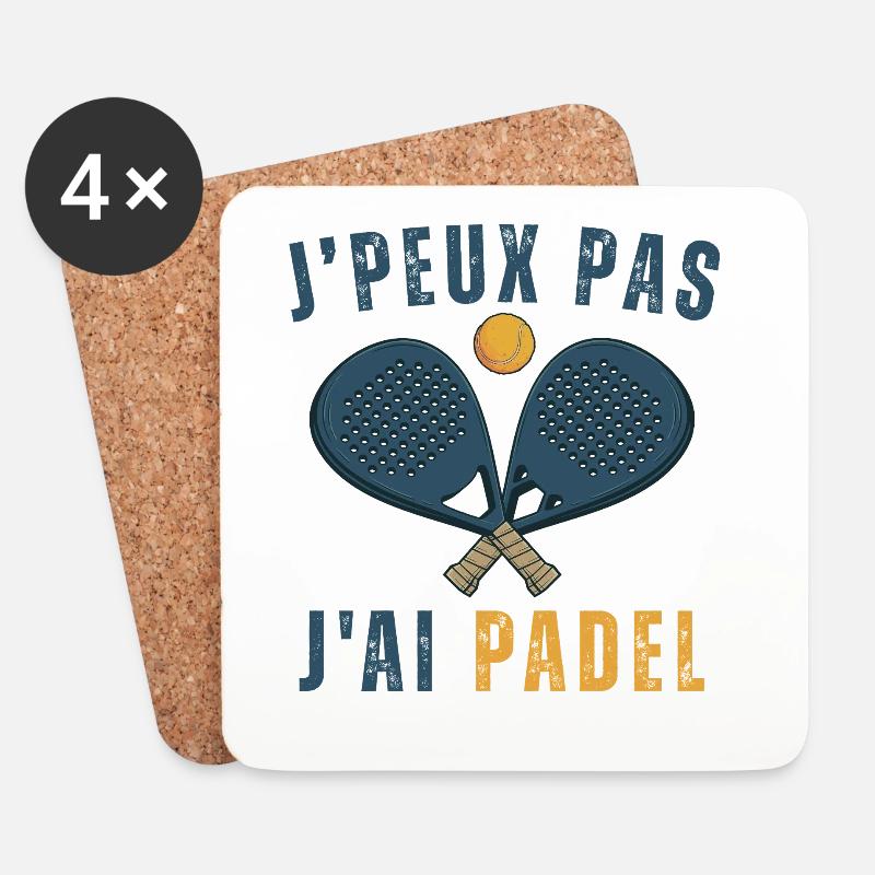 Ich kann kein Padel haben - Untersetzer (4er-Set) - Weiß