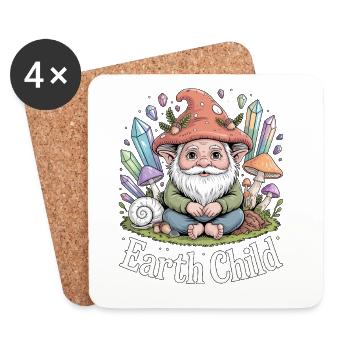 Earth Child Goblincore Dwarf - Coasters (set of 4) - white - Front