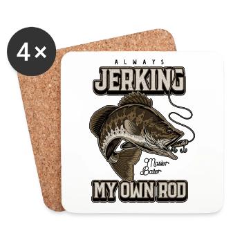 Always Jerking My Rod Funny Fishing - Coasters (set of 4) - white - Front