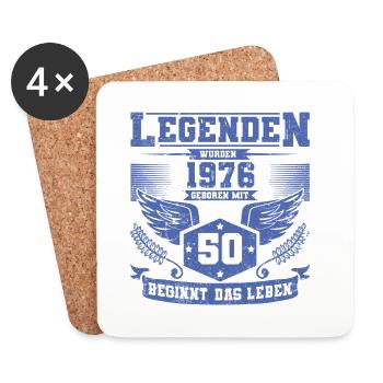 50e anniversaire 1976 Début de la vie grunge des légendes - Dessous de verre (lot de 4) - blanc - Devant