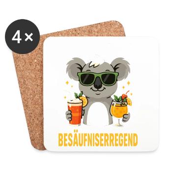 koala cocktail, location drunkenness party shirt - Coasters (set of 4) - white - Front