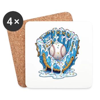 Baseball Glove Bold Fan Favorite Catching Spirit - Dessous de verre (lot de 4) - blanc - Devant