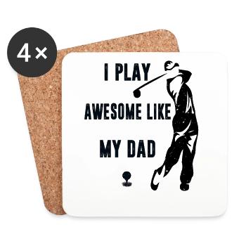 Je joue au golf super bien comme mon père - Dessous de verre (lot de 4) - blanc - Devant