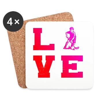 Great floorball gift for floorball - Coasters (set of 4) - white - Front