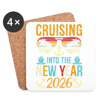 Cruising Into 2026 New Years Eve Party Favors  - Untersetzer (4er-Set) - Weiß - Vorne