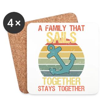 a family that sails together stays together Sail - Untersetzer (4er-Set) - Weiß - Vorne