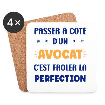 Passer à côté d’un avocat: la perfection - Dessous de verre (lot de 4) - blanc - Devant