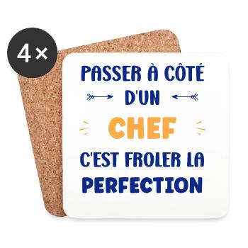 Passe À Côté D’un Chef - Perfection - Dessous de verre (lot de 4) - blanc - Devant