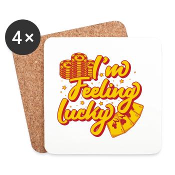Gambling Fan I´m Feeling Lucky Casino - Untersetzer (4er-Set) - Weiß - Vorne