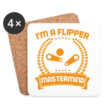 I´m A Flipper Mastermind Pinball Machine GIfts - Coasters (set of 4) - white - Front