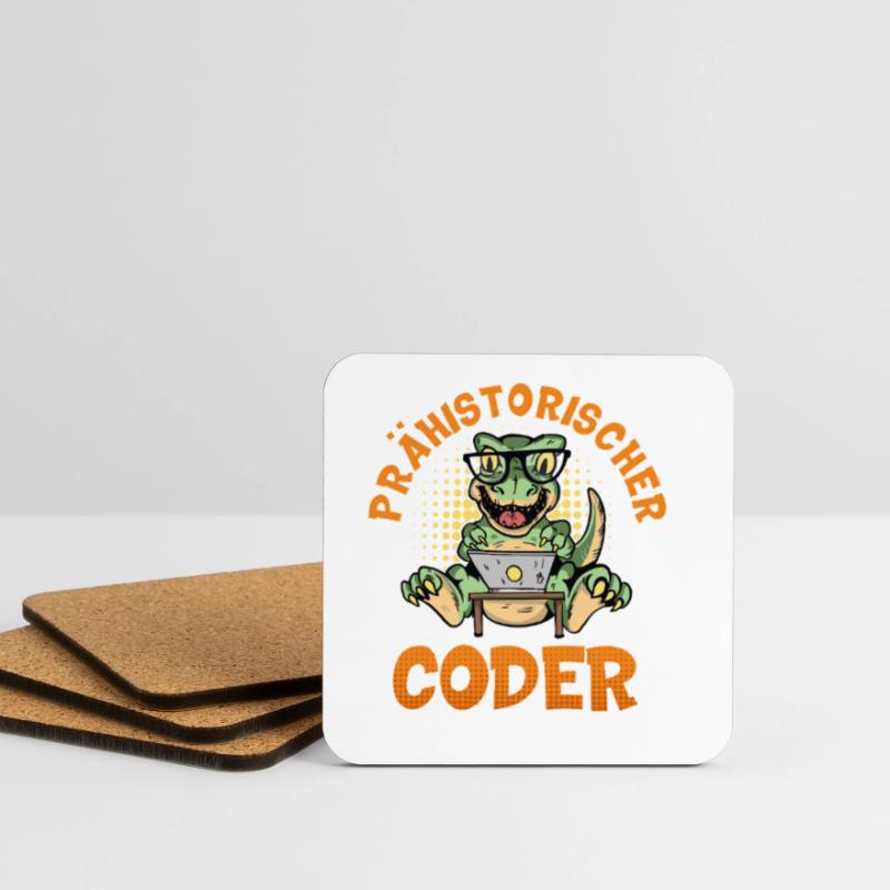 Coding PREHISTORIC CODER Fun Coasters (set of 4)